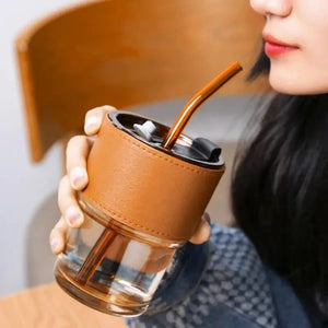 Glass tumbler with straw My Store