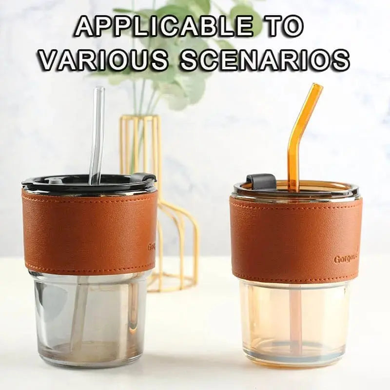 Glass tumbler with straw My Store