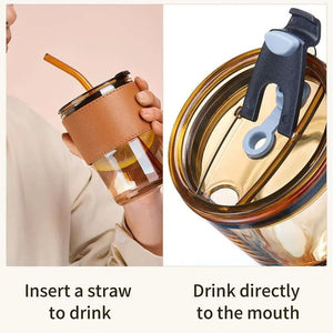 Glass tumbler with straw My Store