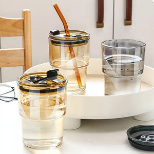 Glass tumbler with straw My Store