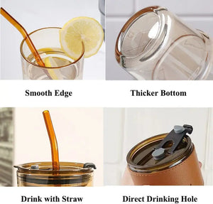 Glass tumbler with straw My Store