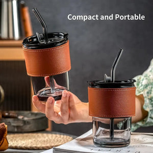 Glass tumbler with straw My Store