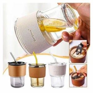 Glass tumbler with straw My Store