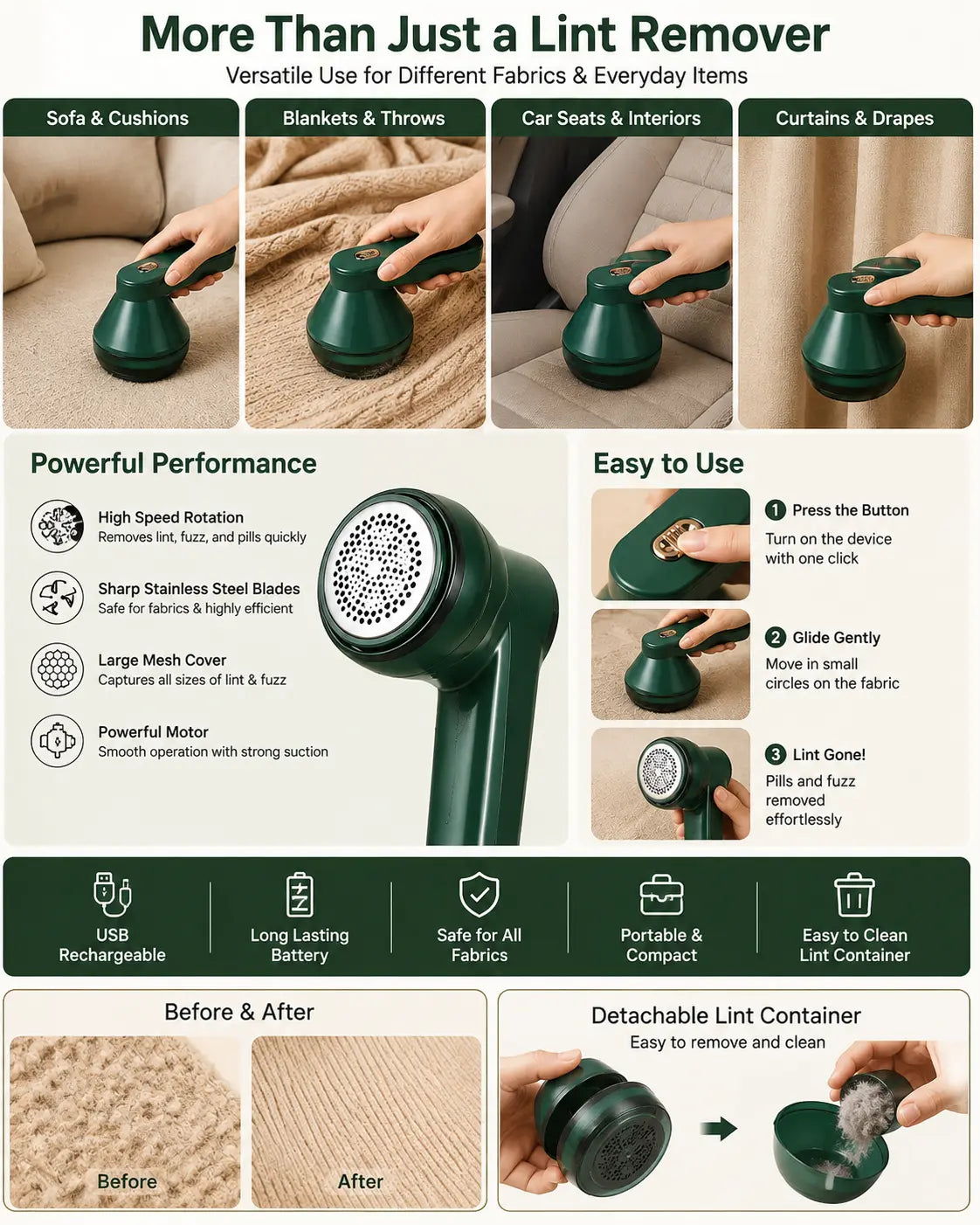 Rechargeable lint remover My Store