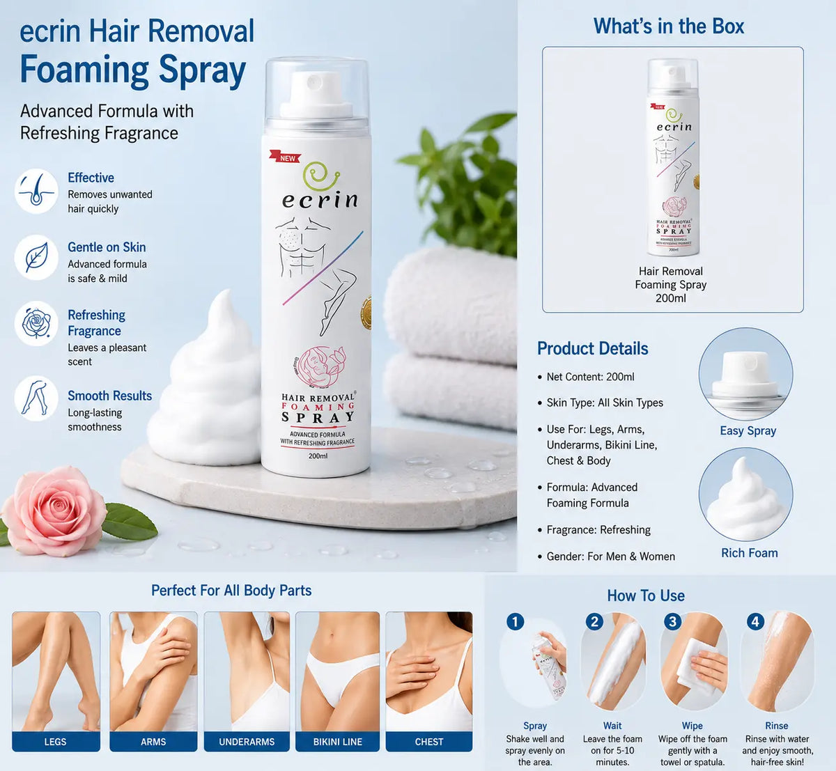 Ecrin Hair Removal Spray My Store